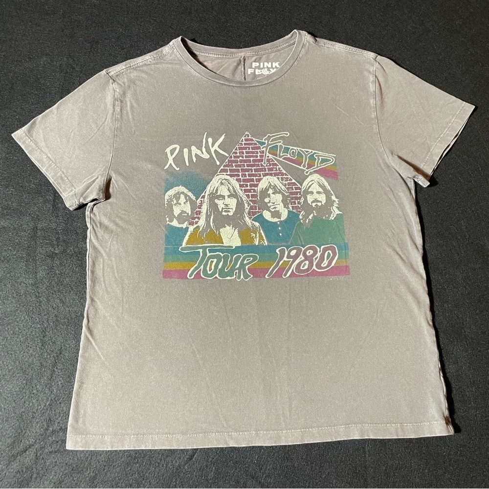 Pink Floyd Tour 1980 T-shirt Gray Size Medium Short Sleeve